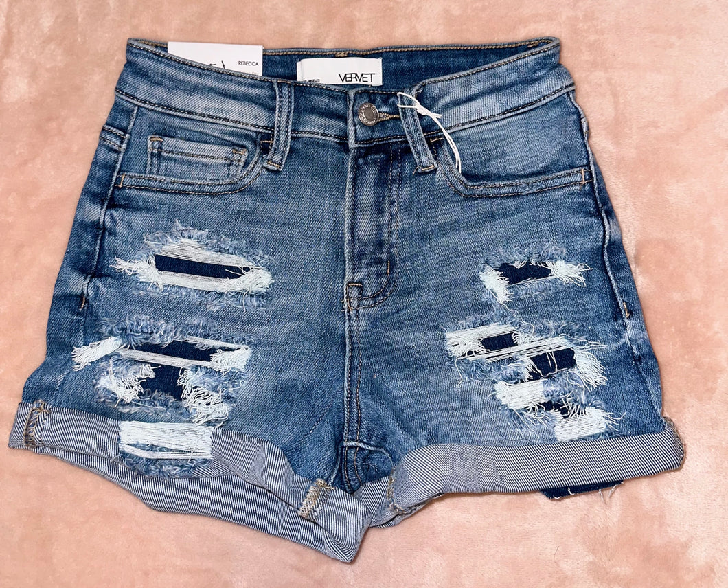 Vervet distressed shorts