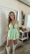 Load image into Gallery viewer, Sage lace romper
