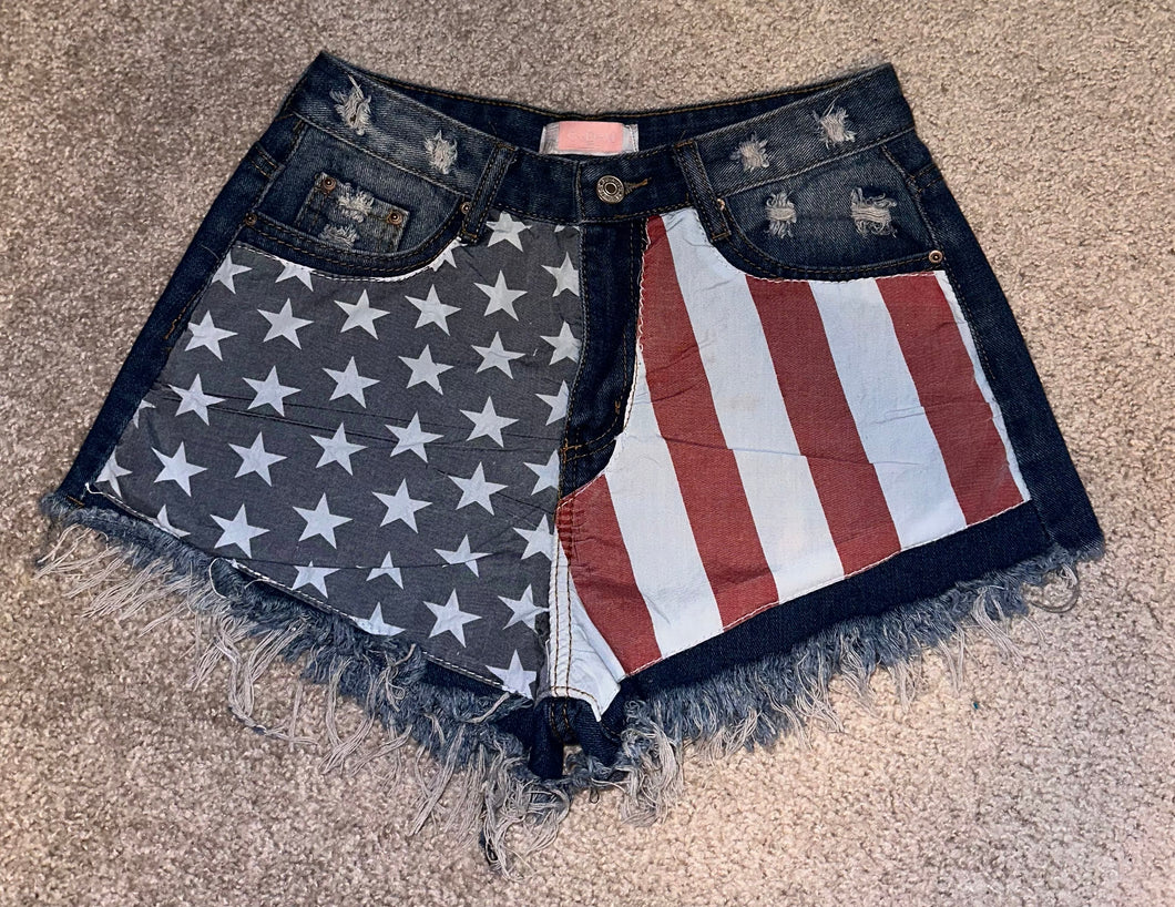 C+D+M American flag shorts