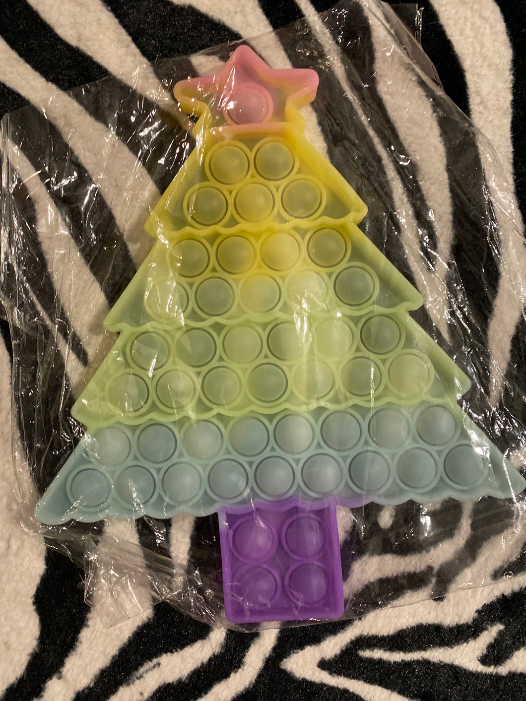 Glow in the dark Christmas tree pastel pop it